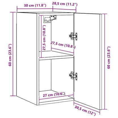 TV Cabinet Set Wall-mounted 4 pcs Black oak 30.5 x 30 x 60 cm