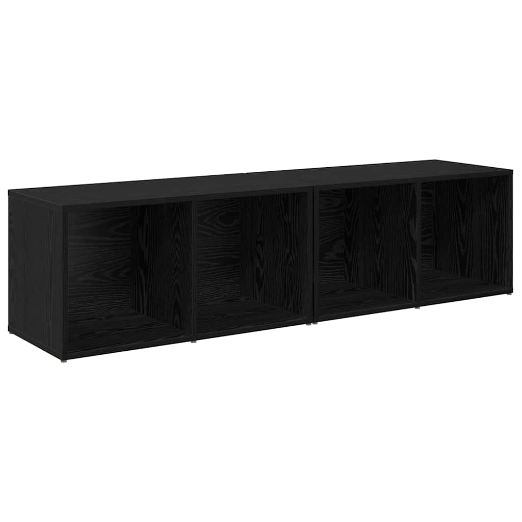 TV Cabinet Set 2 pcs Black Oak 37 x 35 x 72 cm Engineered Wood