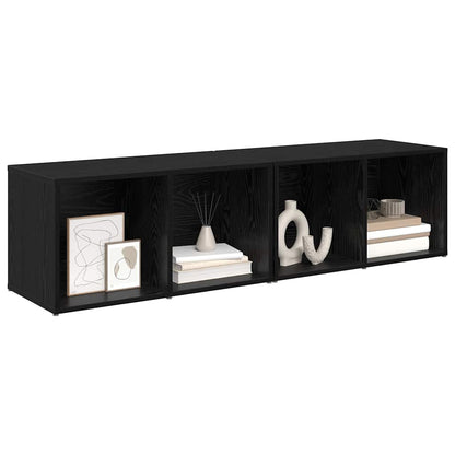 TV Cabinet Set 2 pcs Black Oak 37 x 35 x 72 cm Engineered Wood
