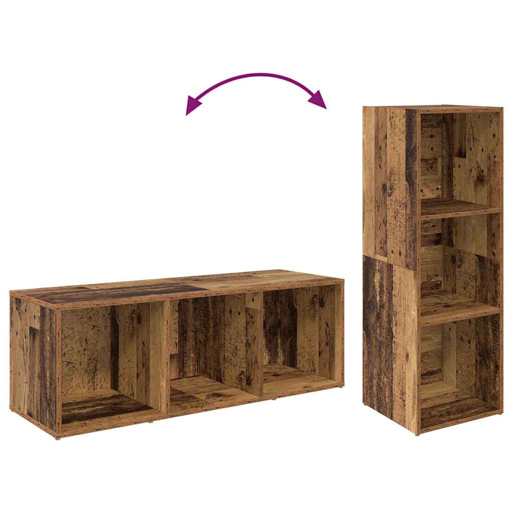 TV Cabinet Set Wall-mounted 4 pcs Old Wood 37 x 35 x 107.5 cm