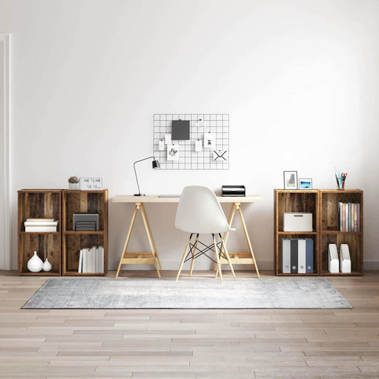 TV Cabinet Set 4 pcs Old wood 37 x 35 x 72 cm Engineered wood