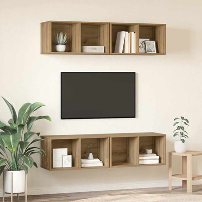 TV Cabinet Set Wall-mounted 4 pcs Artisan Oak 37 x 37 x 72 cm