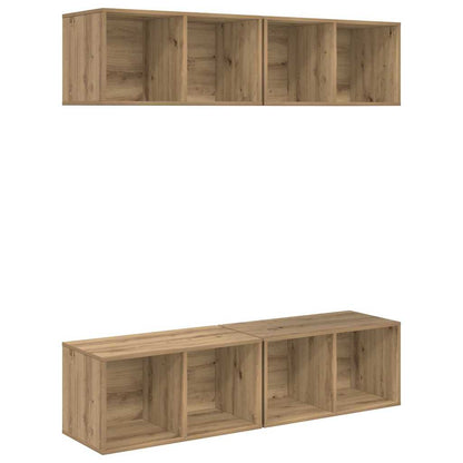 TV Cabinet Set Wall-mounted 4 pcs Artisan Oak 37 x 37 x 72 cm