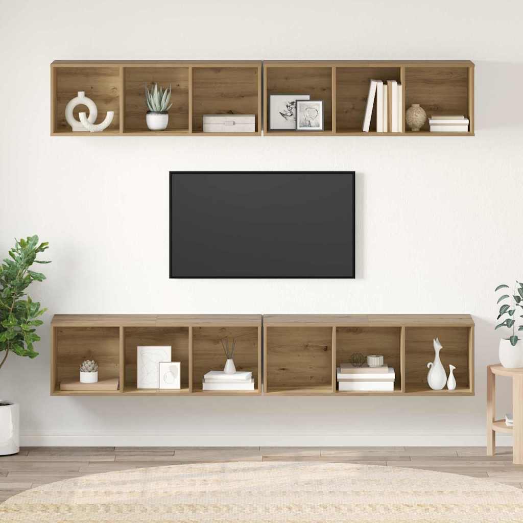TV Cabinet Set 4 pcs Artisan Oak 37 x 37 x 107.5 cm
