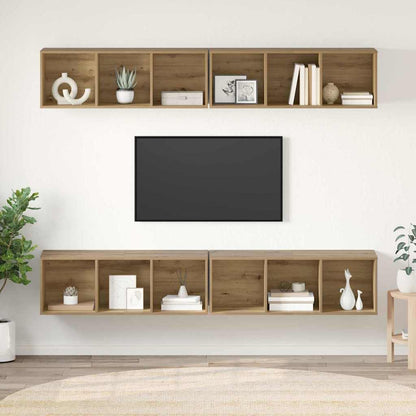TV Cabinet Set 4 pcs Artisan Oak 37 x 37 x 107.5 cm