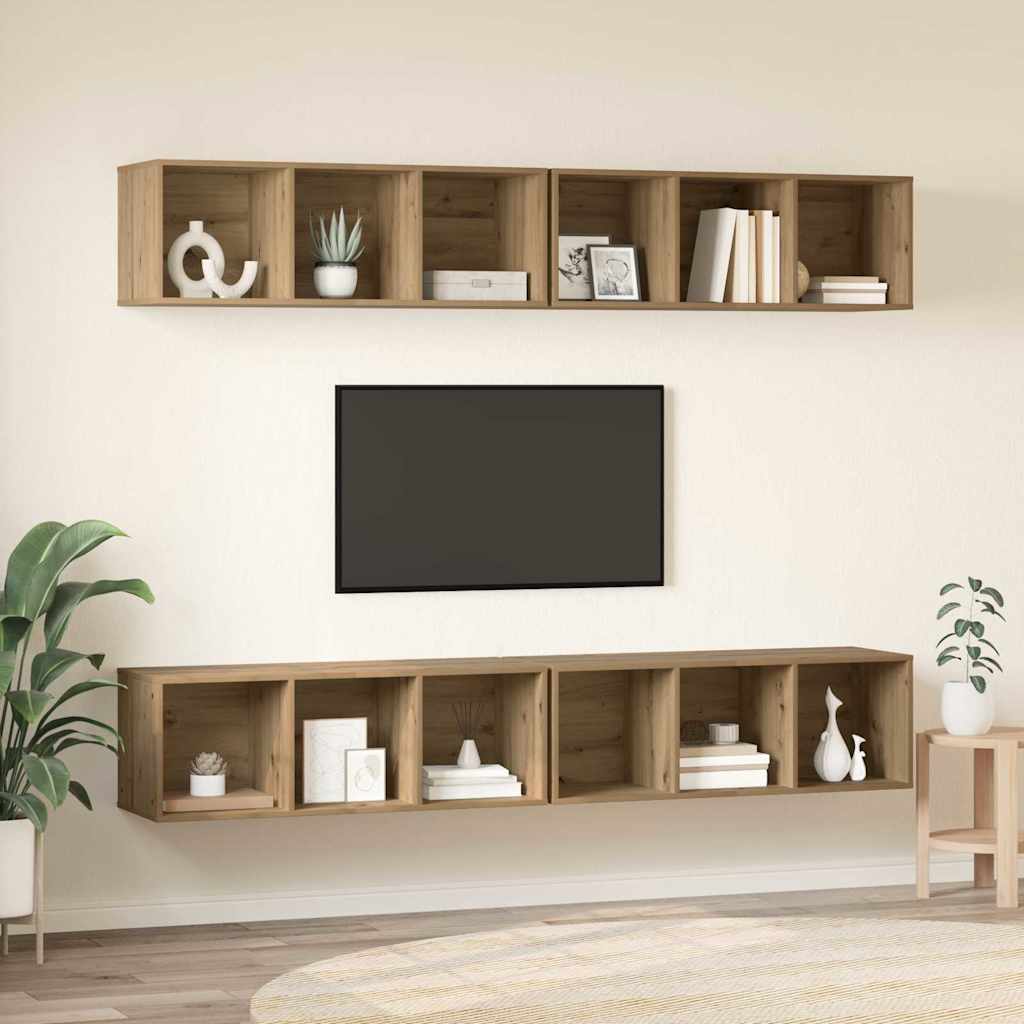 TV Cabinet Set 4 pcs Artisan Oak 37 x 37 x 107.5 cm
