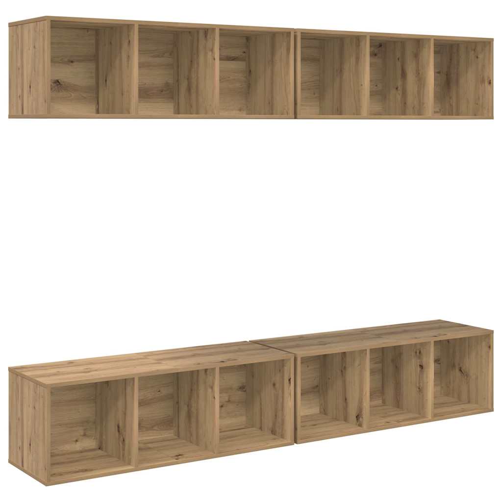TV Cabinet Set 4 pcs Artisan Oak 37 x 37 x 107.5 cm