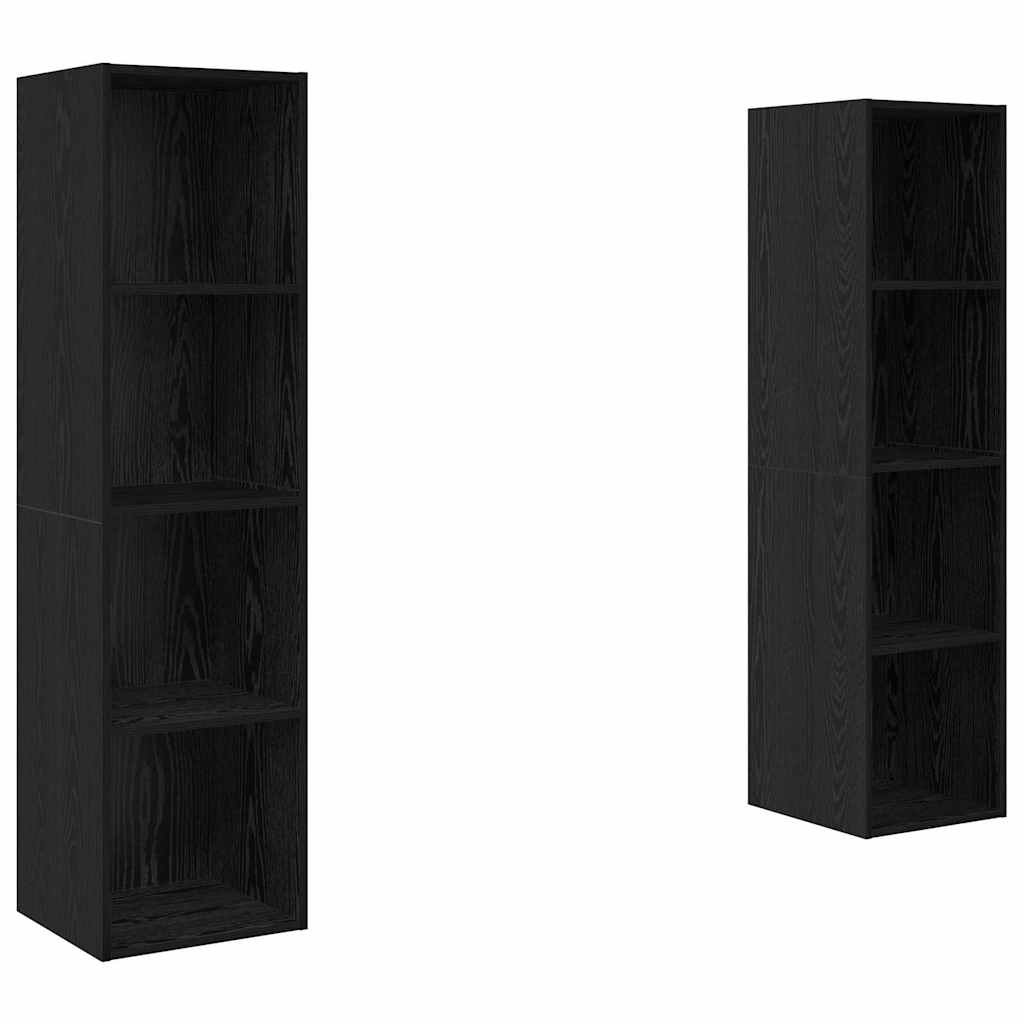 TV Cabinet Set 2 pcs Black 37 x 37 x 142.5 cm Engineered Wood