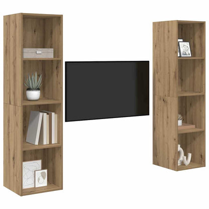 TV Cabinet 2 pcs Brown 37 x 37 x 142.5 cm Engineered Wood