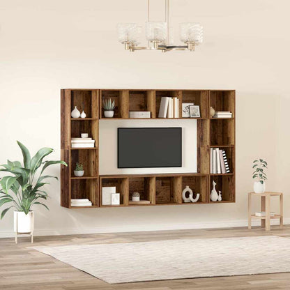 TV Cabinet Set 4 pcs Brown 37 x 37 x 142.5 cm Engineered Wood