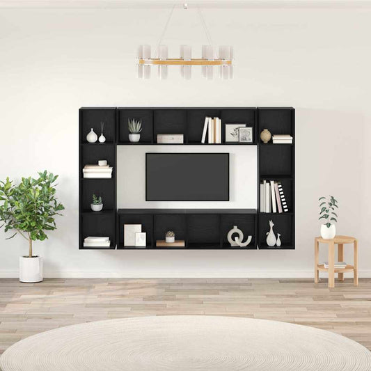 TV Cabinet Set 4 pcs Black 37 x 37 x 142.5 cm Engineered Wood