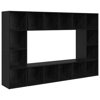 TV Cabinet Set 4 pcs Black 37 x 37 x 142.5 cm Engineered Wood