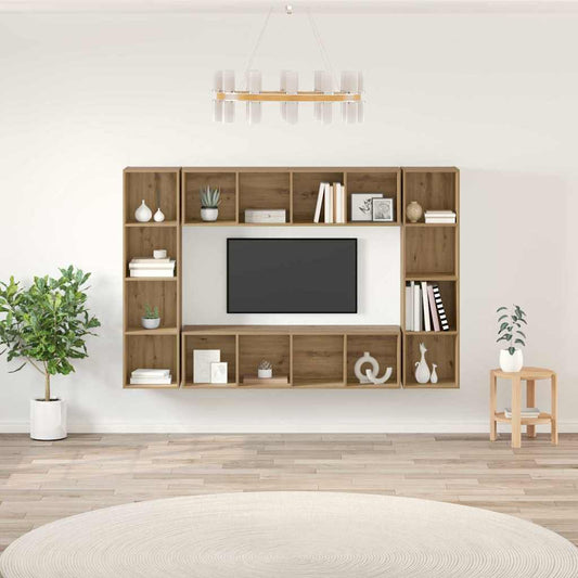 TV Cabinet Set 4 pcs Brown 37 x 37 x 142.5 cm Engineered Wood