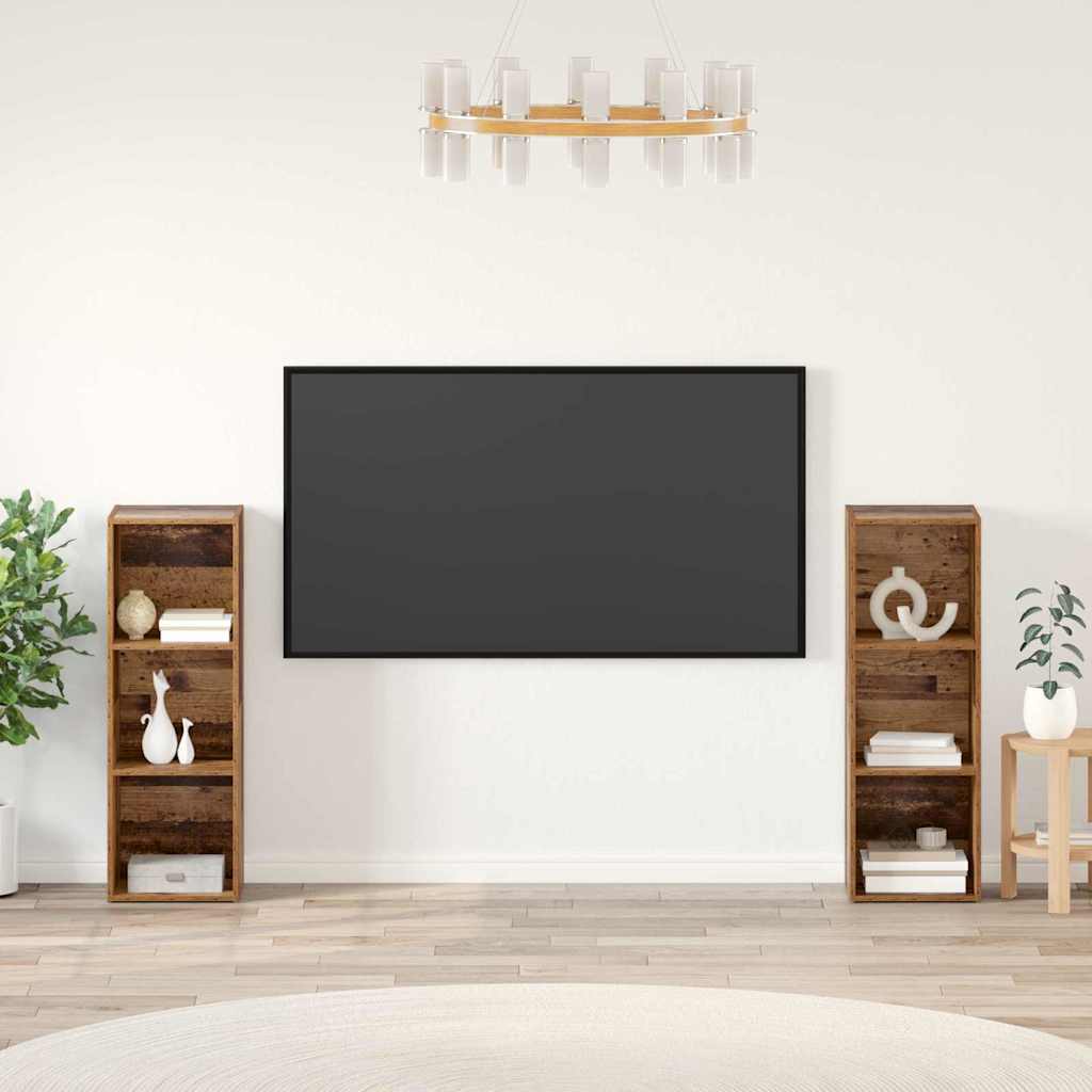 TV Cabinet Set 2 pcs Old Wood 107 x 35 x 37 cm Engineered Wood