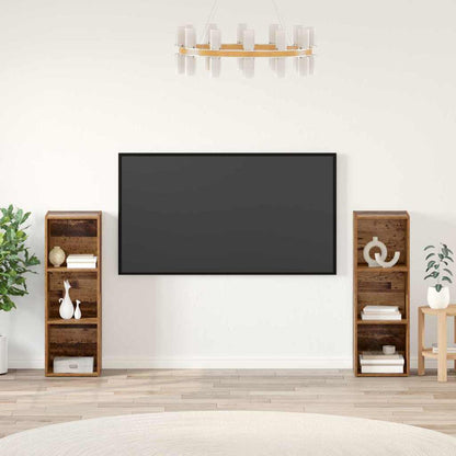 TV Cabinet Set 2 pcs Old Wood 107 x 35 x 37 cm Engineered Wood