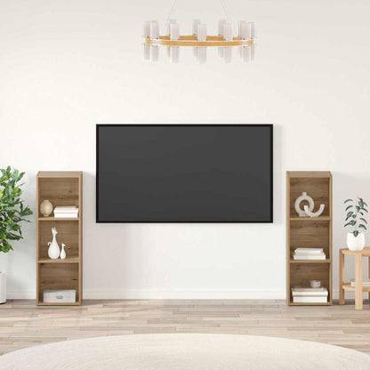 TV Cabinet Set Wall-mounted 2 pcs Artisan Oak 107 x 35 x 37 cm