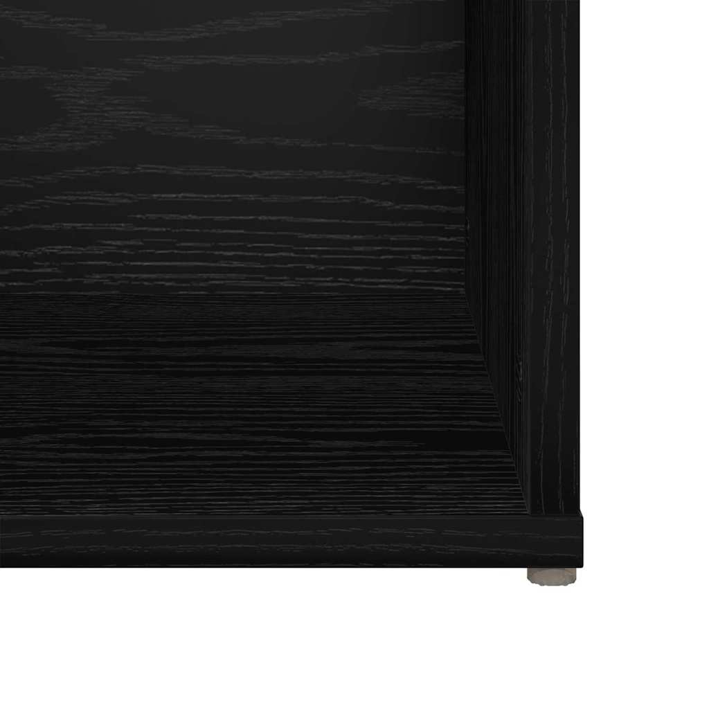 TV Cabinet Set Black Oak Engineered Wood