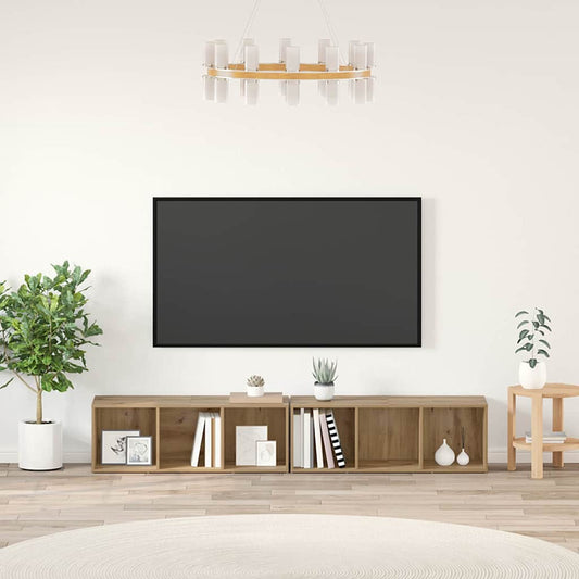 TV Cabinet Set Wall-mounted 2 pcs Artisan Oak 37 x 35 x 107cm