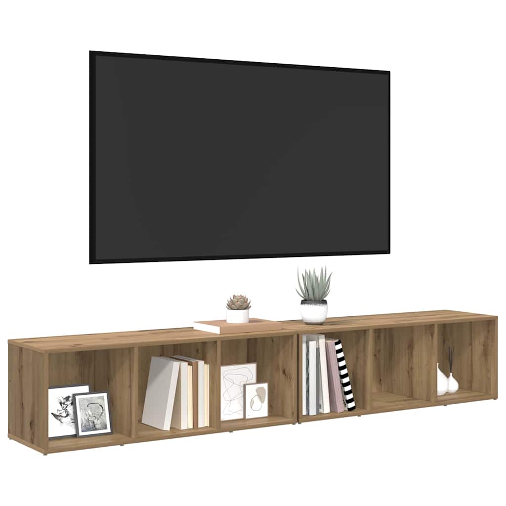 TV Cabinet Set Wall-mounted 2 pcs Artisan Oak 37 x 35 x 107cm