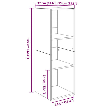 TV Cabinet 3 pcs Old wood 37 x 35 x 107.5 cm Engineered wood