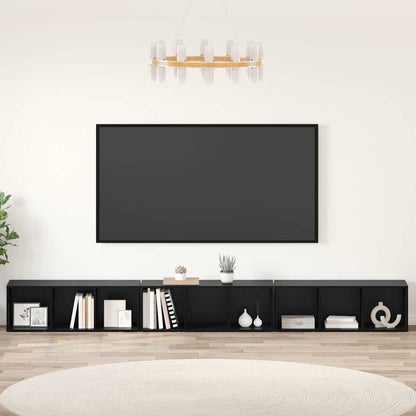 TV Cabinet 3 pcs Black oak 37 x 35 x 107.5 cm Engineered wood