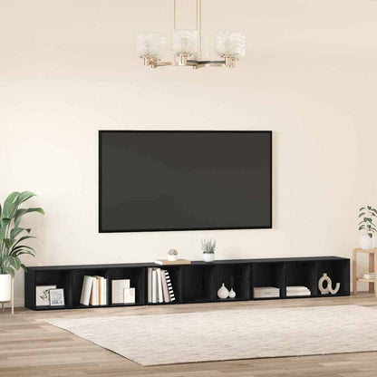 TV Cabinet 3 pcs Black oak 37 x 35 x 107.5 cm Engineered wood