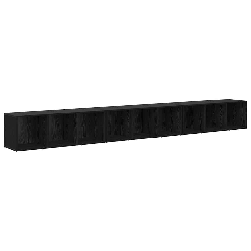 TV Cabinet 3 pcs Black oak 37 x 35 x 107.5 cm Engineered wood