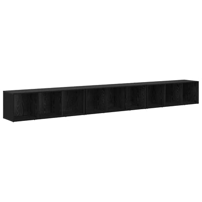 TV Cabinet 3 pcs Black oak 37 x 35 x 107.5 cm Engineered wood