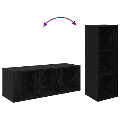 TV Cabinet 3 pcs Black oak 37 x 35 x 107.5 cm Engineered wood