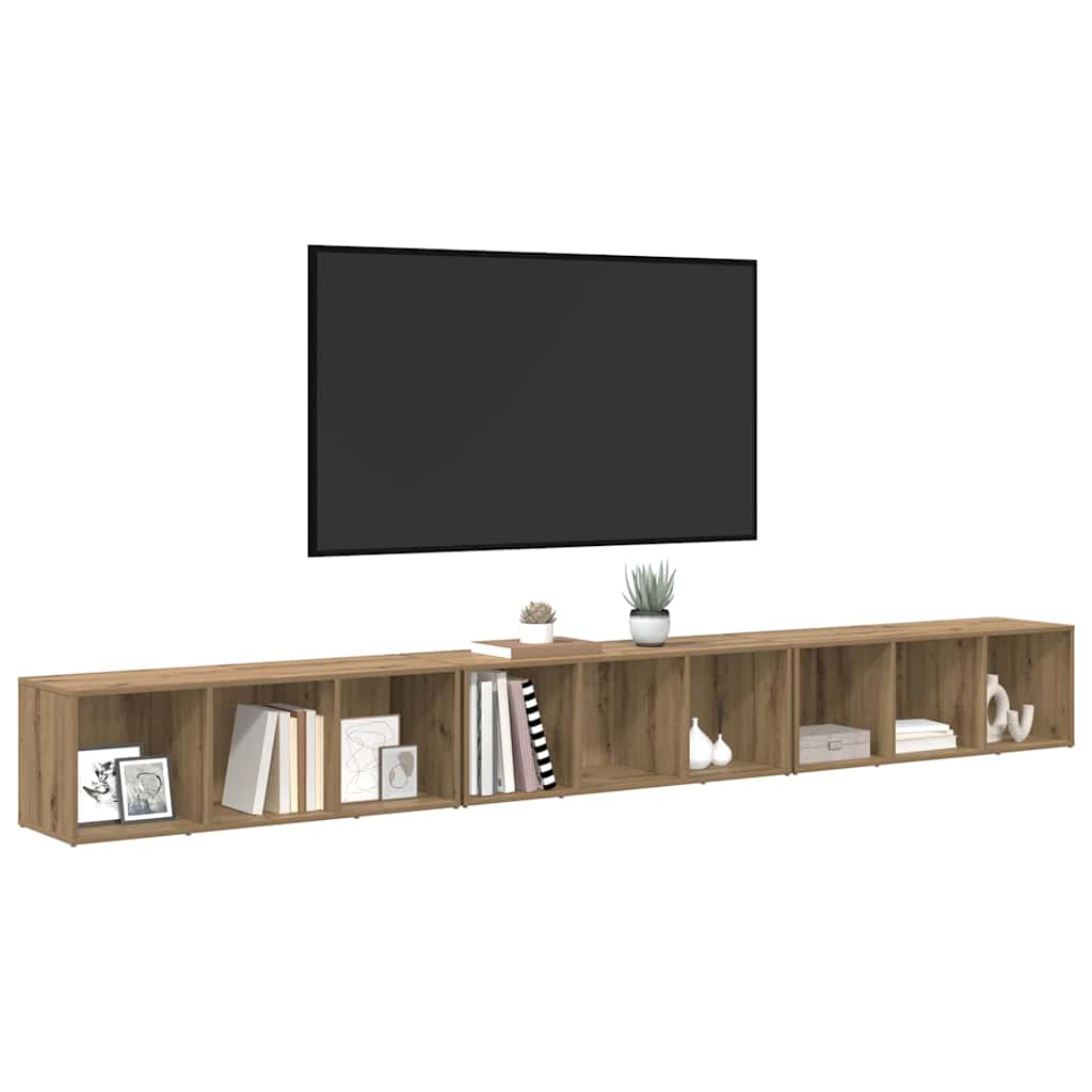TV Cabinet 3 pcs Artisan oak 37 x 35 x 107.5 cm Engineered wood