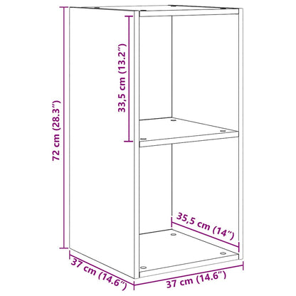 TV Cabinet Set 2 pcs Black Oak 37 x 37 x 72 cm Engineered Wood