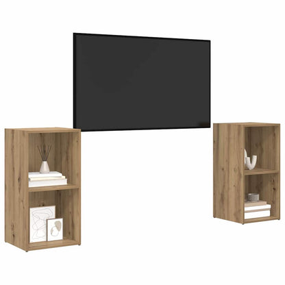 TV Cabinet Set Wall-mounted 2 pcs Artisan Oak 72 x 35 x 36.5 cm
