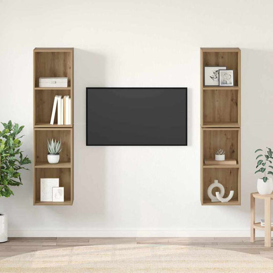 TV Cabinet Set Wall-mounted 4 pcs Artisan Oak 37 x 37 x 72 cm