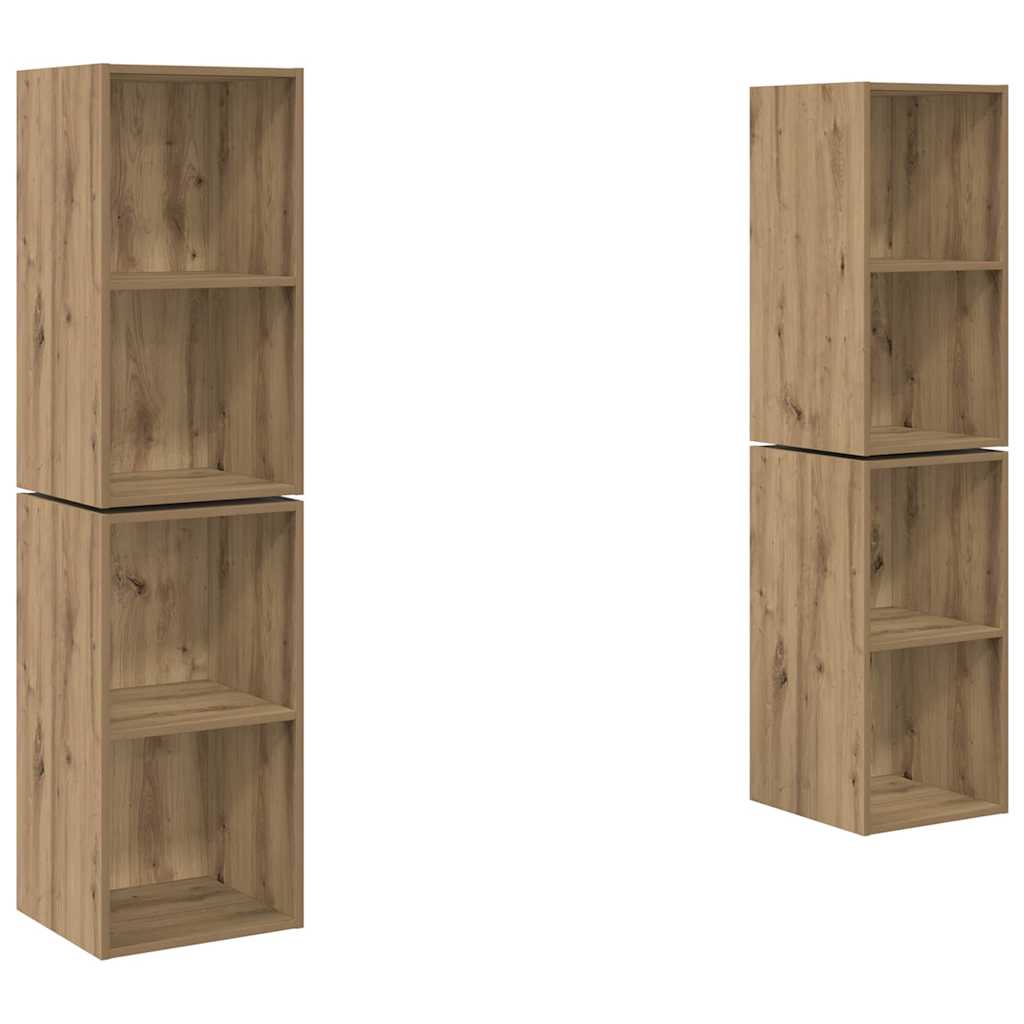 TV Cabinet Set Wall-mounted 4 pcs Artisan Oak 37 x 37 x 72 cm