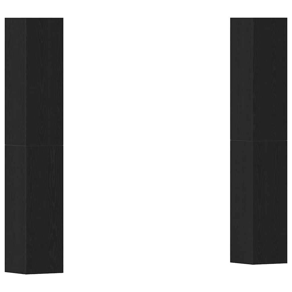 TV Cabinet Set Wall-mounted 4 pcs Black oak 30.5 x 30 x 90 cm