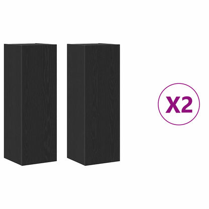 TV Cabinet Set Wall-mounted 4 pcs Black oak 30.5 x 30 x 90 cm