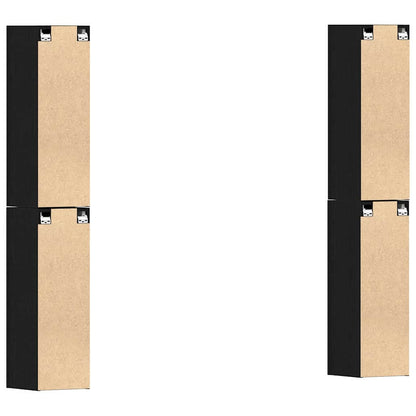 TV Cabinet Set Wall-mounted 4 pcs Black oak 30.5 x 30 x 90 cm