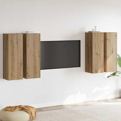 TV Cabinet Set Wall-mounted 4 pcs Artisan oak 30.5 x 30 x 90 cm