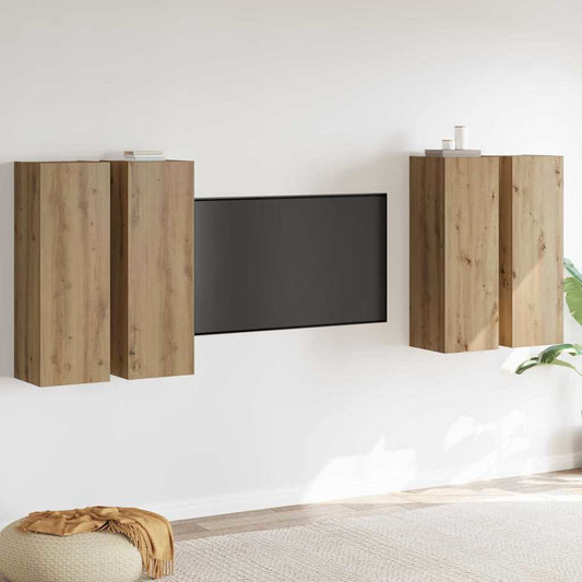 TV Cabinet Set Wall-mounted 4 pcs Artisan oak 30.5 x 30 x 90 cm