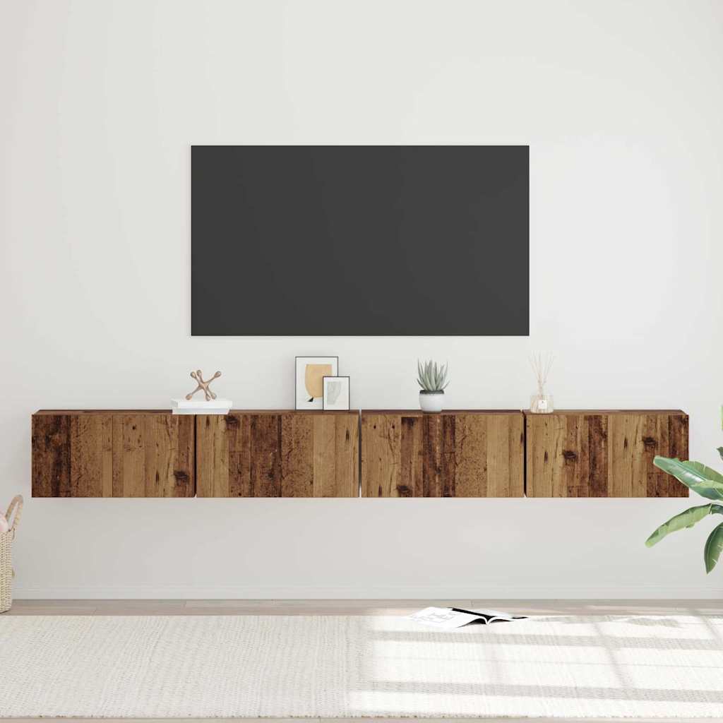 TV Cabinet Set 4 pcs Old wood 60 x 30 x 30 cm Engineered wood