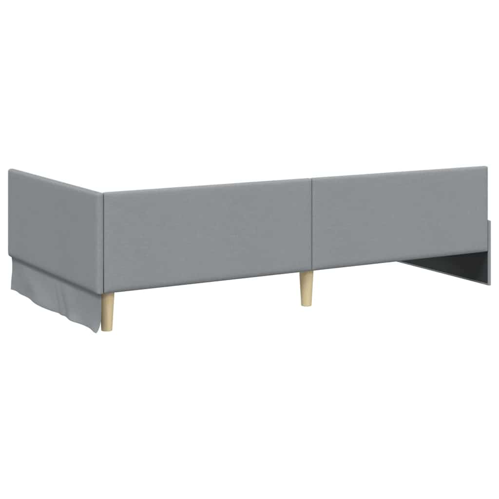 Corner Bed Frame with Headboard Light grey 80 x 200 cm