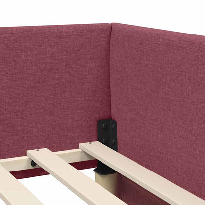 Corner Bed Frame with Headboard Wine red 80 x 200 cm