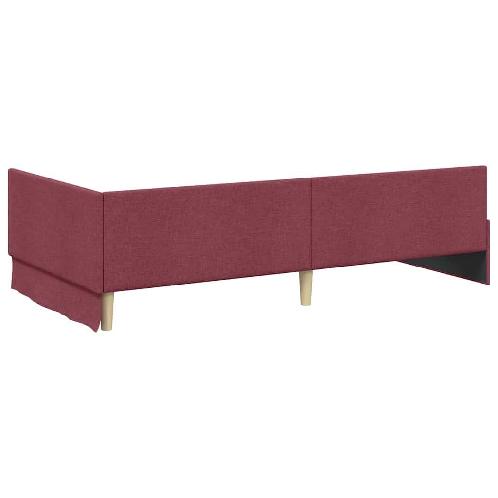 Corner Bed Frame with Headboard Wine red 80 x 200 cm