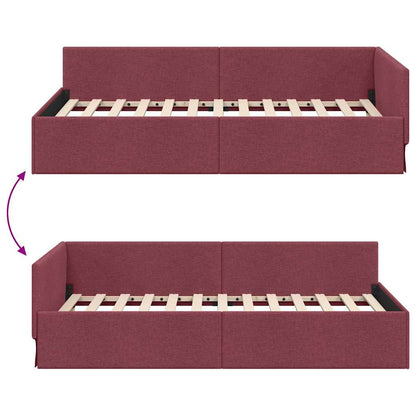 Corner Bed Frame with Headboard Wine red 80 x 200 cm