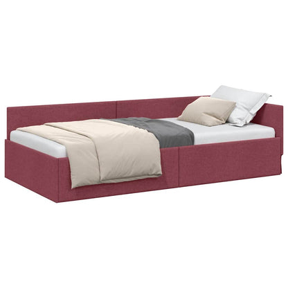 Corner Bed Frame with Headboard Wine red 80 x 200 cm