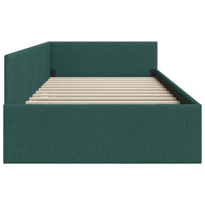 Corner Bed Frame with Headboard Dark green 100 x 200 cm