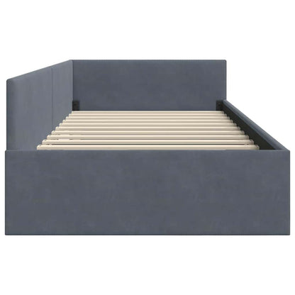 Corner Bed Frame Other with Headboard Dark grey 90 x 200 cm