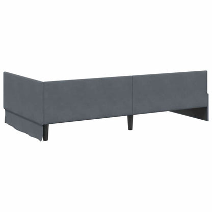 Corner Bed Frame with Headboard Dark grey 100 x 200 cm