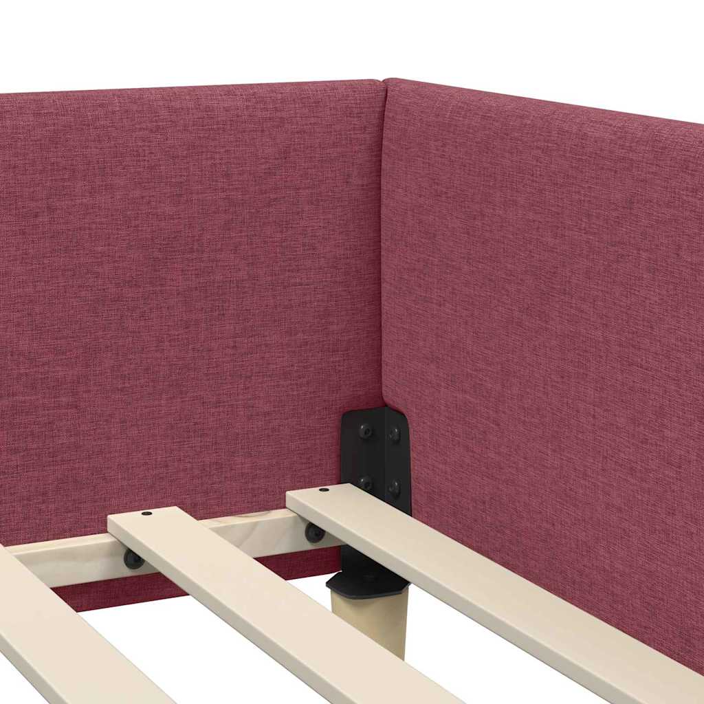 Corner Bed Frame Other with Headboard Wine red 80 x 200 cm