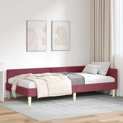 Corner Bed Frame Other with Headboard Wine red 80 x 200 cm